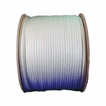 WELLINGTON CORDAGE Wellington 10164 Rope, 3/8 in Dia, 125 ft L, Nylon, White 5221244